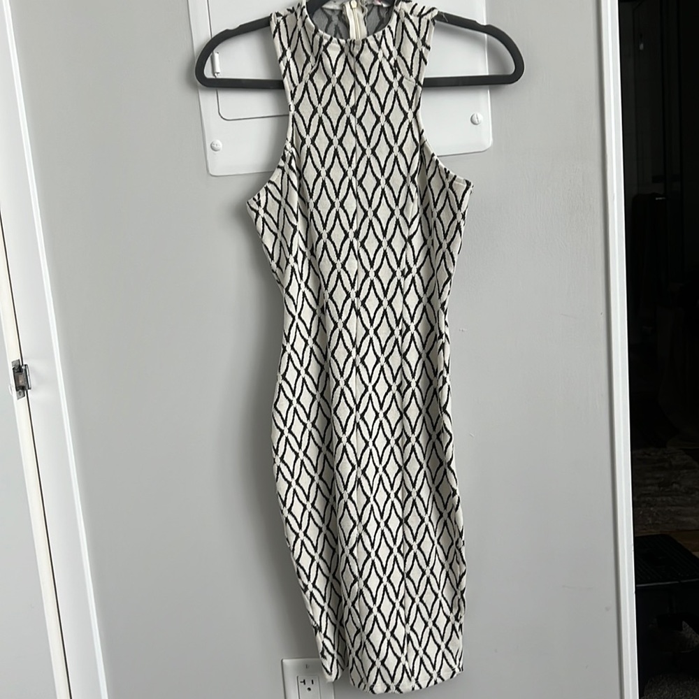 Black & white midi dress
